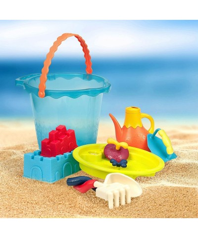 B. Toys – Shore Thing – Large Beach Playset – Large Bucket Set (Sea Blue) with 11 Funky Sand Toys for Kids – Phthalates Free ...