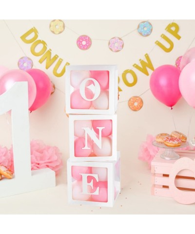 Baby 1st Birthday Decorations First Birthday Balloon Boxes Decor with Letter ONE Blocks Design for Boy Girl 1 Year Old Birthd...