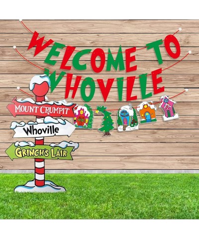 Welcome to Whoville Banner Whoville Sign Christmas Decorations Red and Green Christmas Banner Xmas Whoville Christmas Village...