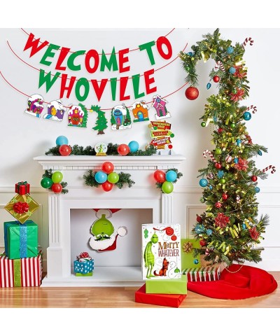 Welcome to Whoville Banner Whoville Sign Christmas Decorations Red and Green Christmas Banner Xmas Whoville Christmas Village...