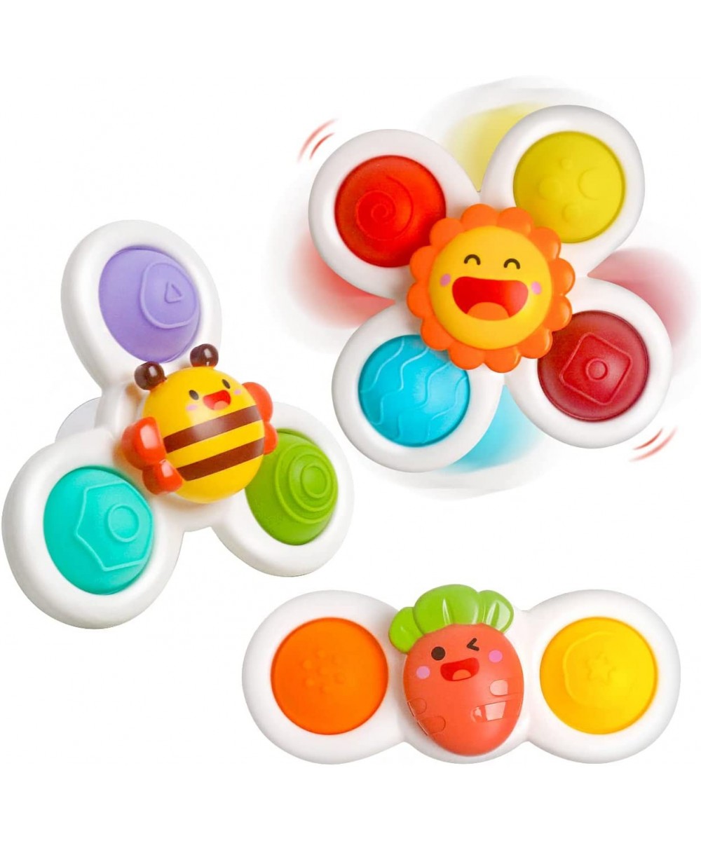 3 PCS Suction Cup Toys for Babies Suction Cup Spinner Early Sensory Education Toys for Toddler Bath Suction Cup Baby Toys for...