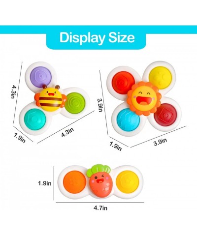 3 PCS Suction Cup Toys for Babies Suction Cup Spinner Early Sensory Education Toys for Toddler Bath Suction Cup Baby Toys for...