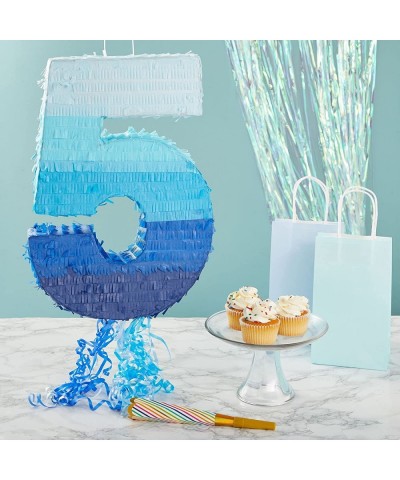 Number 5 Pull String Pinata for Boys 5th Birthday Party Ombre Blue (16.5 x 11.6 In) $37.42 Piñatas