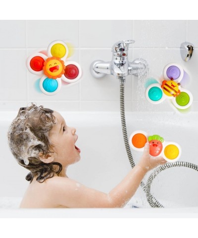 3 PCS Suction Cup Toys for Babies Suction Cup Spinner Early Sensory Education Toys for Toddler Bath Suction Cup Baby Toys for...