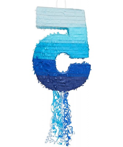 Number 5 Pull String Pinata for Boys 5th Birthday Party Ombre Blue (16.5 x 11.6 In) $37.42 Piñatas