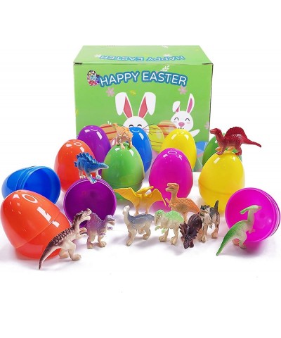 24PCS Easter Eggs Plastic Easter Egg Basket Stuffers with Dinosaur Toys Egg Fillers Easter Pre-Filled Eggs for Kids Holiday P...