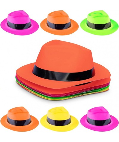 Neon Gangster Hats Assorted Colors -Plastic Mafia Style Party Hat –Neon Fedora Hat Blacklight Party/ Festivals $47.26 Kids' D...