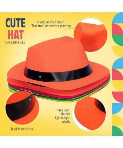 Neon Gangster Hats Assorted Colors -Plastic Mafia Style Party Hat –Neon Fedora Hat Blacklight Party/ Festivals $47.26 Kids' D...