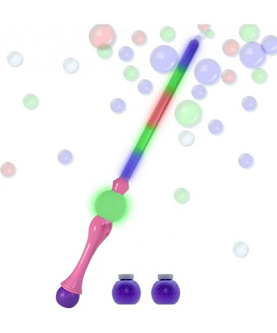 LED Light Up Pink Bubble Saber Sword Wand | Kids’ Toys Party Favors Toy w/ Bubble Refills Summer Parties Sensory Toys Cosplay...