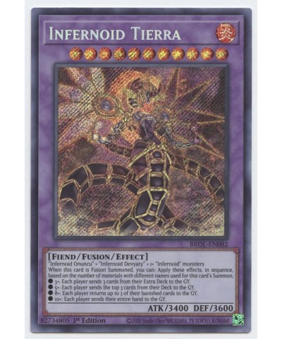 Infernoid Tierra - BROL-EN082 - Secret Rare - 1st Edition $11.12 Card Games