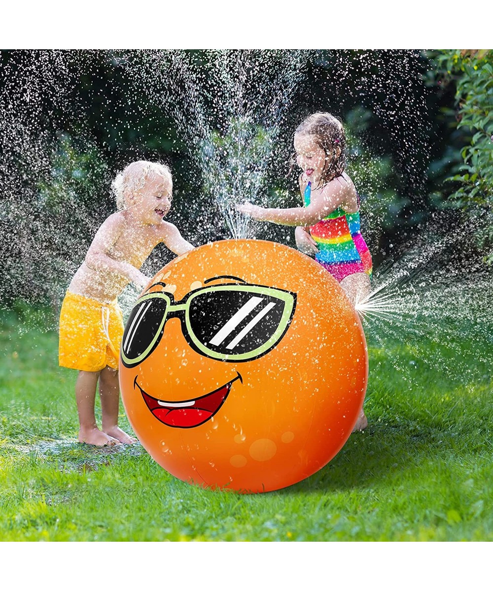 Water Sprinkler nflatable Sprinkler Ball Orange Water Spray Toys 31. 5 and Spray Ball for Kids Adults Outdoor Garden Yard Fun...