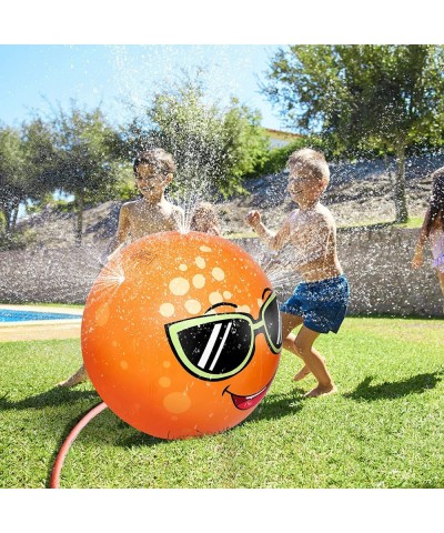 Water Sprinkler nflatable Sprinkler Ball Orange Water Spray Toys 31. 5 and Spray Ball for Kids Adults Outdoor Garden Yard Fun...