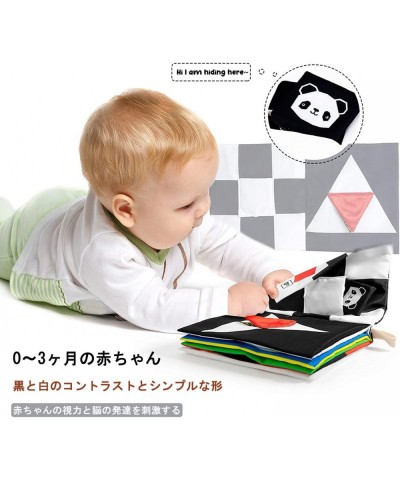 Baby Books Toys High Contrast Black and White Books Non Toxic Fabric Touch and Feel Crinkle Cloth Books Early Educational Sti...