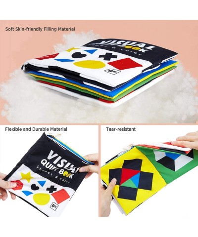 Baby Books Toys High Contrast Black and White Books Non Toxic Fabric Touch and Feel Crinkle Cloth Books Early Educational Sti...