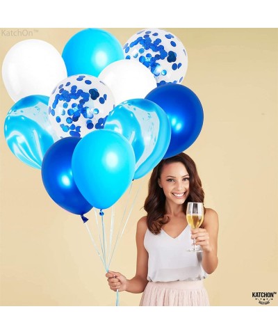 Big Shades of Blue Balloons Set - Pack of 50 Blue Marble Balloons | Blue Confetti Balloons Under The Sea Balloons | Blue and ...