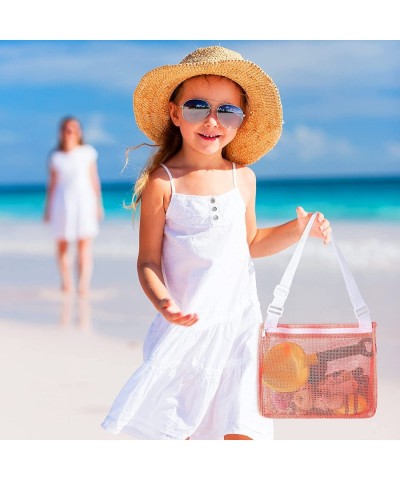 4 Pieces Beach Toy Mesh Bag Kids Shell Collecting Bag Mesh Beach Sand Toy Totes Colorful Mesh Beach Bag Swimming Accessories ...