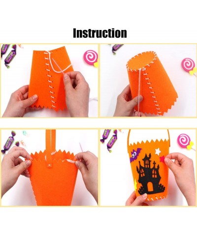 Halloween Tote Bag Halloween Baskets Party Gift Candy Bag Trick or Treat Bag for Kids 4 Pack Sewing Kit for Children DIY $24....