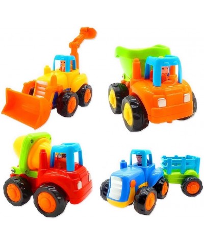 Friction Powered Cars Push and Go Toy Trucks Construction Vehicles Toys Set for 1 2 3 Year Old Baby Toddlers Beach Dump Truck...