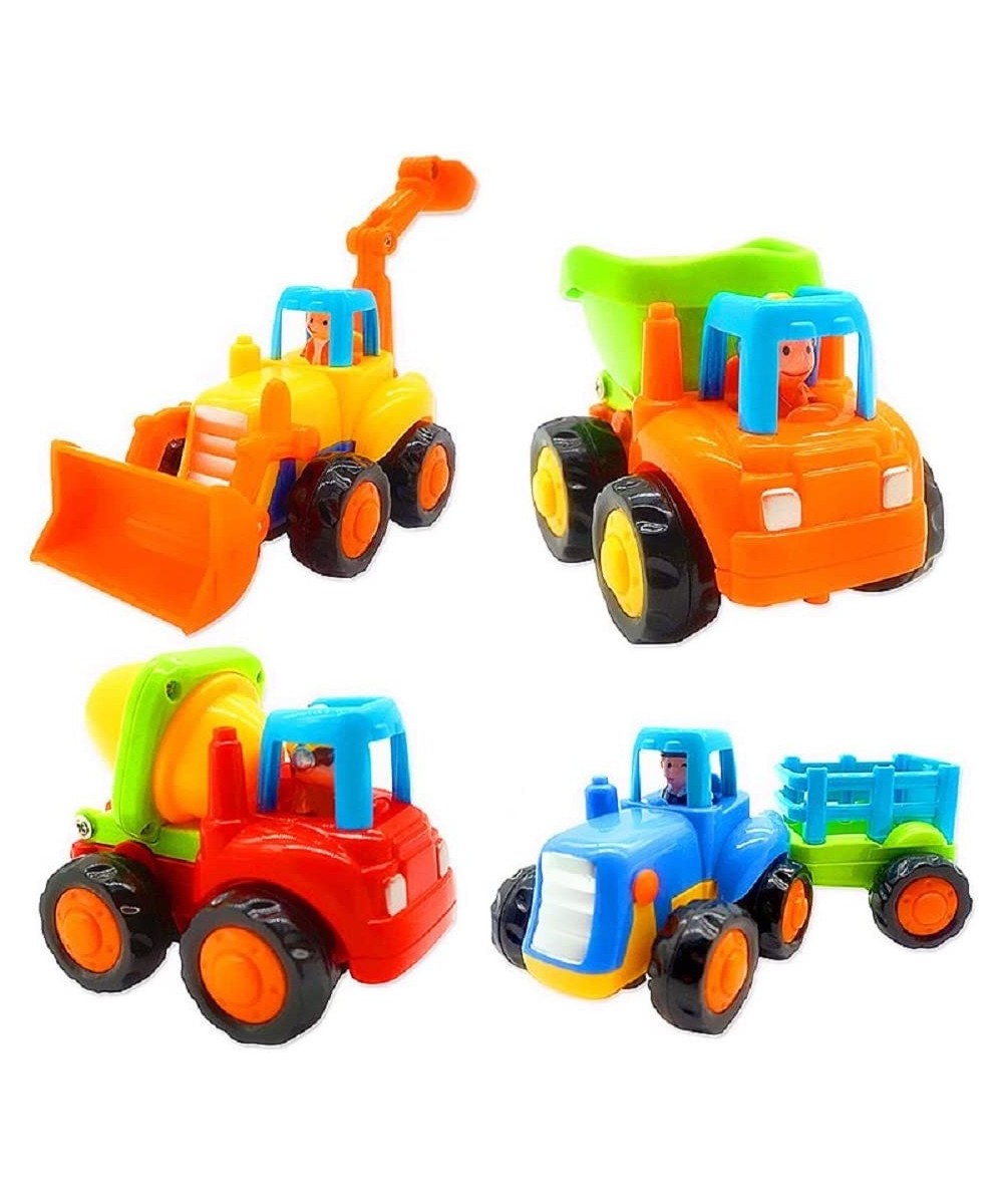 Friction Powered Cars Push and Go Toy Trucks Construction Vehicles Toys Set for 1 2 3 Year Old Baby Toddlers Beach Dump Truck...