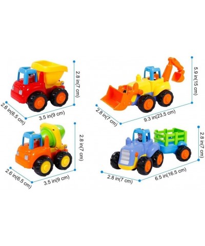 Friction Powered Cars Push and Go Toy Trucks Construction Vehicles Toys Set for 1 2 3 Year Old Baby Toddlers Beach Dump Truck...