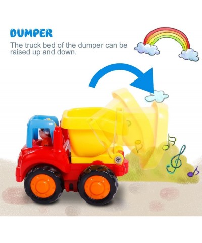 Friction Powered Cars Push and Go Toy Trucks Construction Vehicles Toys Set for 1 2 3 Year Old Baby Toddlers Beach Dump Truck...