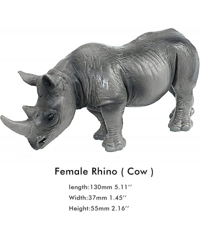 African Jungle Animals Figures Toys Female Rhino Realistic Plastic Safari Animals Figurine Height 2.2 inch $17.48 Play Figure...