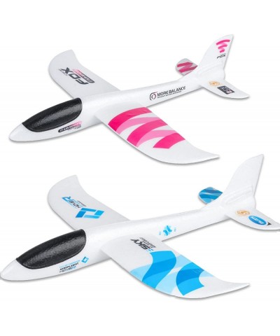 2 Pack Airplane Toys 17.5" Large Throwing Plane Outdoor Sport Toy Foam Glider Aeroplane for 3 4 5 6 7 8 Year Old boy Toddlers...