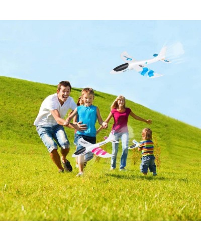 2 Pack Airplane Toys 17.5" Large Throwing Plane Outdoor Sport Toy Foam Glider Aeroplane for 3 4 5 6 7 8 Year Old boy Toddlers...