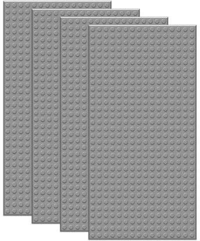 Classic Building Base Block Plate - 10" x 5" in Variety Color Compatible with Most Major Brands of Building Bricks (4-Pack Li...