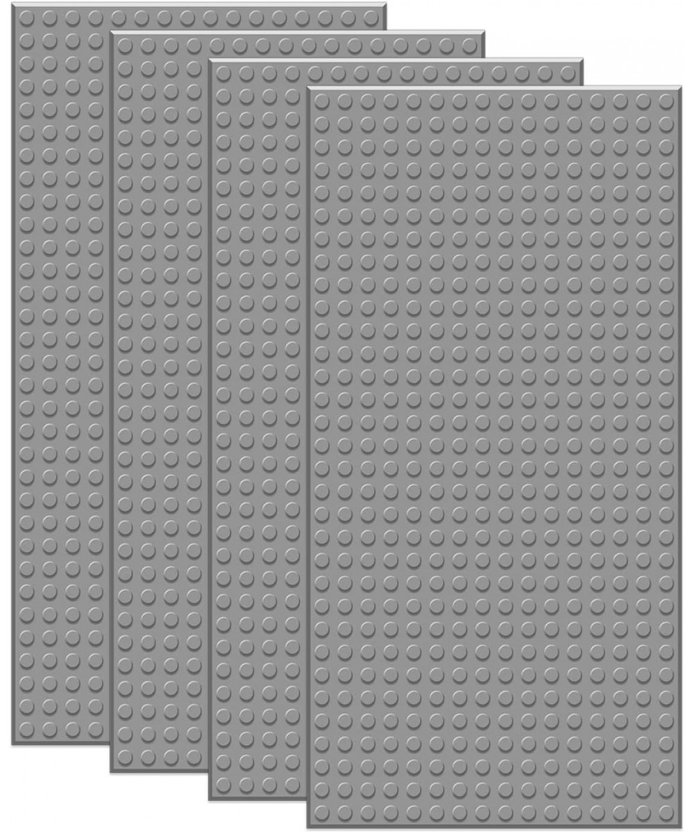 Classic Building Base Block Plate - 10" x 5" in Variety Color Compatible with Most Major Brands of Building Bricks (4-Pack Li...