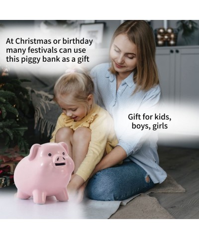 Piggy Bank for Adults Must Break to Open Ceramic Girls Boys Money Box Coin Jar Pink Mini Safe for Kids Savings Bank for Adult...