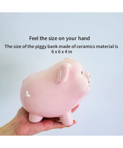 Piggy Bank for Adults Must Break to Open Ceramic Girls Boys Money Box Coin Jar Pink Mini Safe for Kids Savings Bank for Adult...