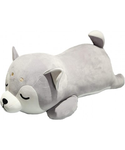 25.6inch Large Laying Husky Dog Plush Pillow Gray Fluffy Stuffed Animals Plushie Dolls Xmas Gifts(Only for Age 14+) $61.25 Ki...