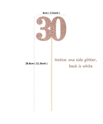 Set of 6 Number 30 Centerpiece Sticks Rose Gold Glitter 30th Birthday Table Centerpieces Flower Toppers Party Supplies $15.94...