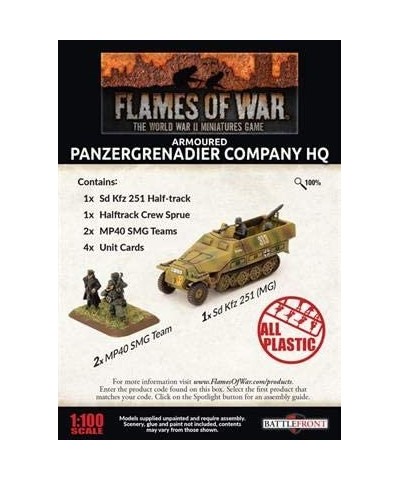 Flames of War: Late War: German: Panzergrenadier Company HQ (GBX68) $31.50 Game Accessories