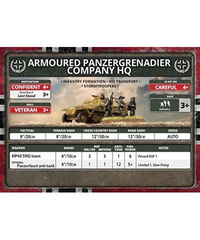 Flames of War: Late War: German: Panzergrenadier Company HQ (GBX68) $31.50 Game Accessories