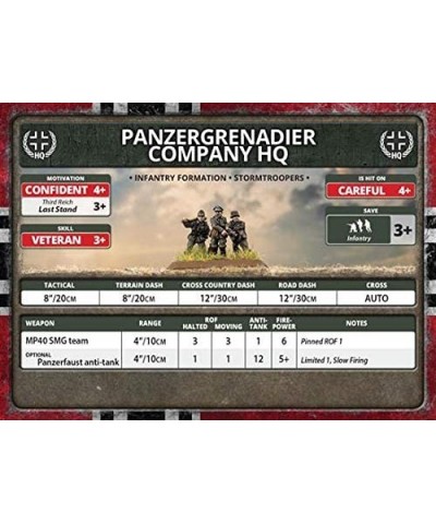 Flames of War: Late War: German: Panzergrenadier Company HQ (GBX68) $31.50 Game Accessories