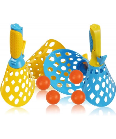 4 Sets of Launch and Catch Ball Game Toys with 4 Catch Launcher Baskets and 4 Balls Perfect for Summer Indoor Outdoor Game Ac...