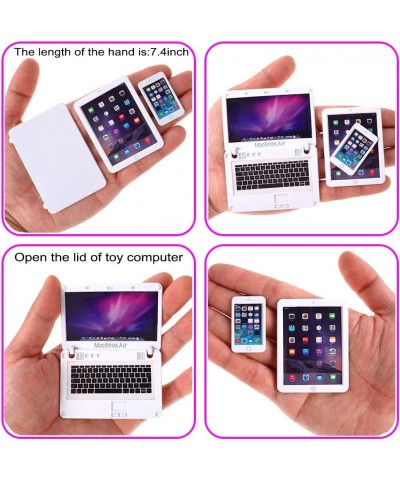 3 PCS Dollhouse Mini Metal Laptop Tablet Cell Phone for 1/6 1/12 Miniatures Play Set $23.29 Dollhouse Accessories