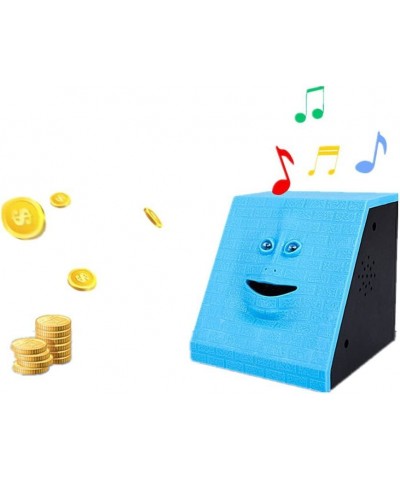 Novelty Coin Money Eating Musical Face Bank Automatic Money Saving Collection Piggy Bank for Kids Children (Blue Brick) $27.9...