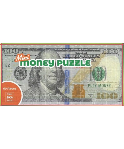 60-Piece Mini Jigsaw Puzzle 9x4 Inches 100 hundred Dollar Bill Copy Money Puzzle Educational Kids Money Puzzle Souvenir Birth...