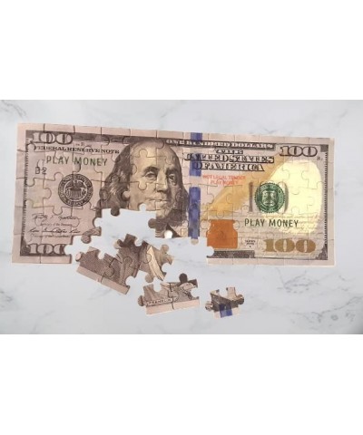 60-Piece Mini Jigsaw Puzzle 9x4 Inches 100 hundred Dollar Bill Copy Money Puzzle Educational Kids Money Puzzle Souvenir Birth...