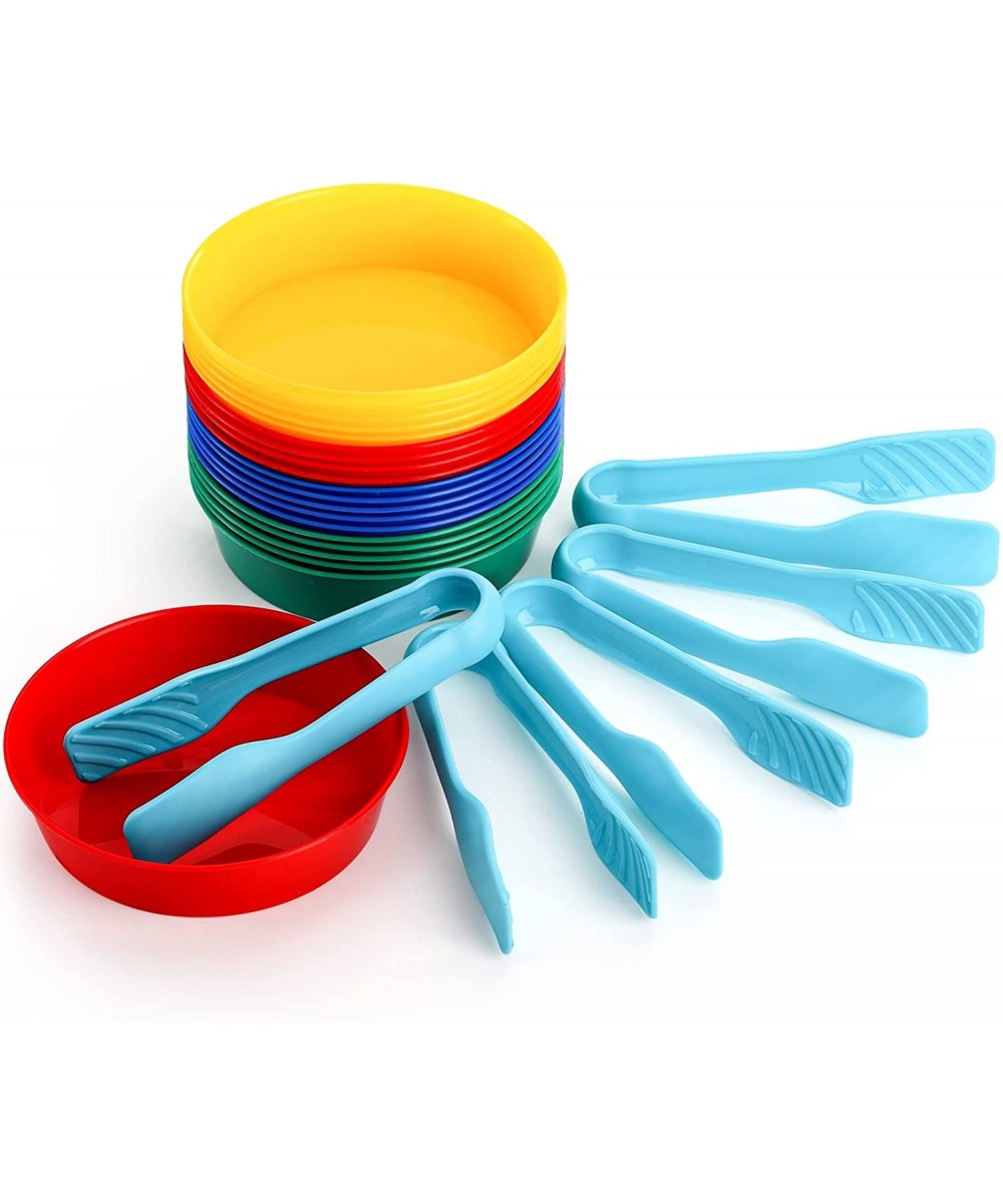 Set of 25 Pack Sorting Bowls and Tweezers Plastic Classifying Counting Bowls Tweezers for Fine Motor Early Education Color So...