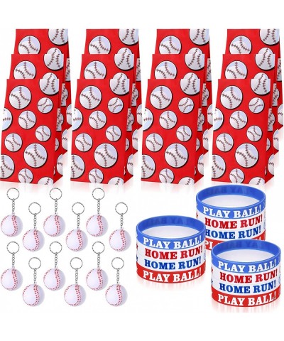 36 Pieces Baseball Party Favors Set Include 12 Mini Baseball Keychains 12 Silicone Baseball Bracelets and 12 Baseball Goodie ...