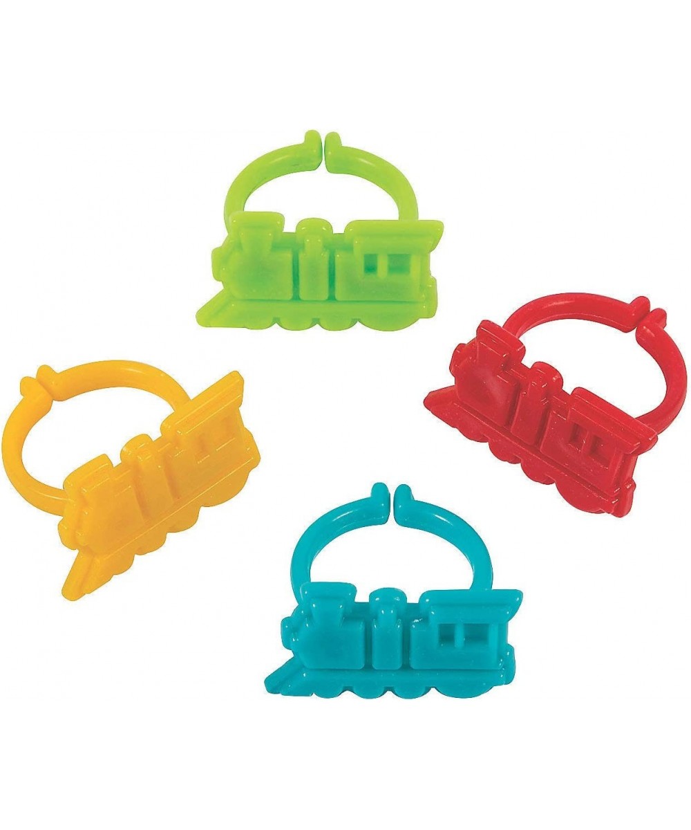 Plastic Train Rings Bulk Set of 48 - Birthday Party Favors and Railroad VBS Supplies $20.18 Kids' Party Favor Sets