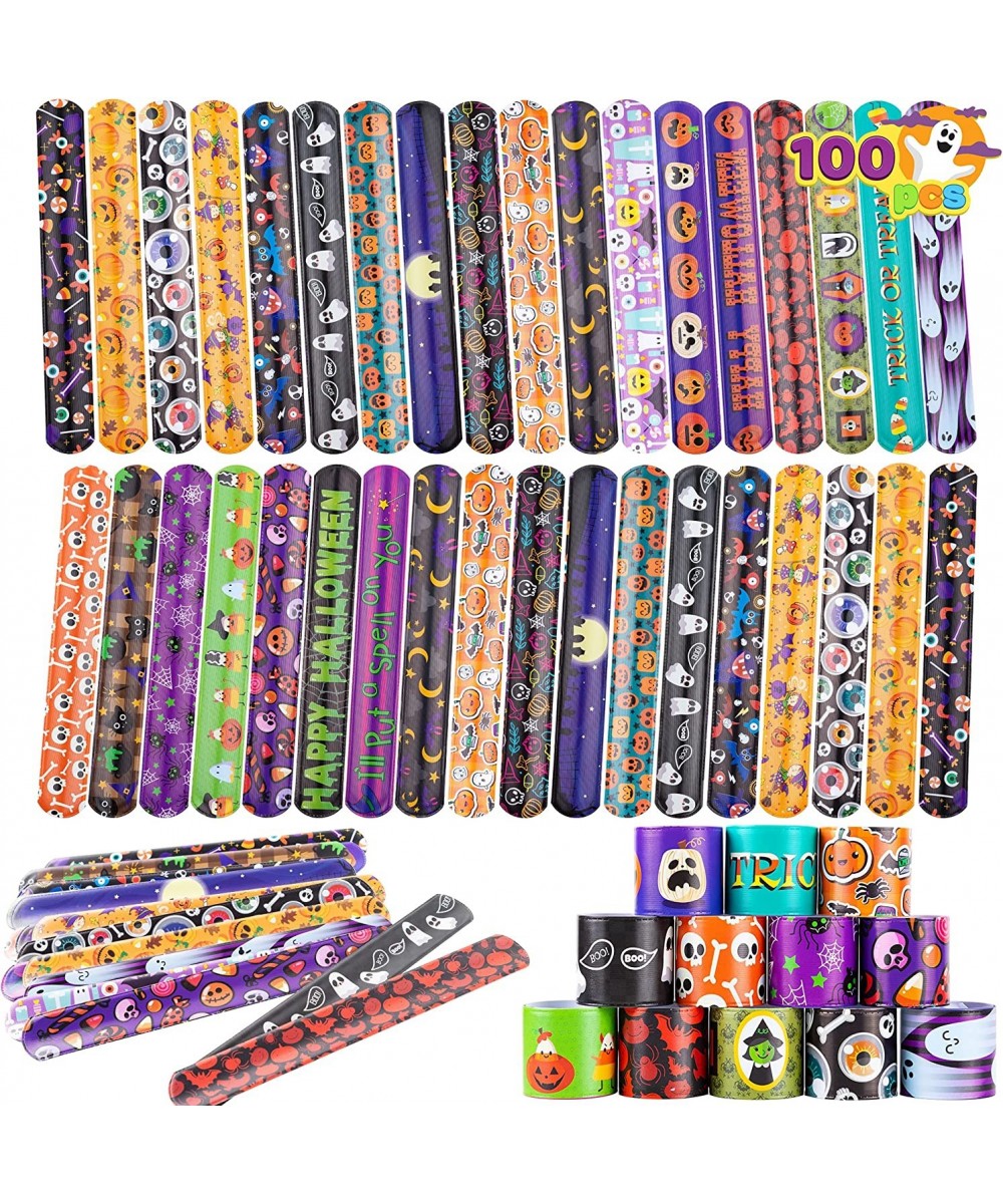 Halloween Slap Bracelets Party Favors for Kids - 100 Pcs Friendship Bracelets Halloween Party Supplies and Decorations Snap B...