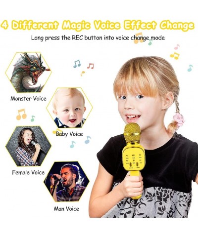 Kids Karaoke Microphone for Girls Boys Wireless Handheld Toddler Singing Microphone Portable Children Mic Speaker with Voice ...