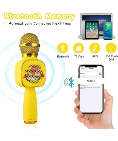 Kids Karaoke Microphone for Girls Boys Wireless Handheld Toddler Singing Microphone Portable Children Mic Speaker with Voice ...