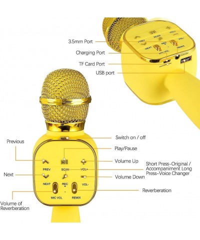 Kids Karaoke Microphone for Girls Boys Wireless Handheld Toddler Singing Microphone Portable Children Mic Speaker with Voice ...