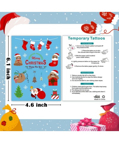 60 Styles Christmas Tattoo Stickers Christmas Stocking Stuffers Christmas Temporary Tattoos for Kids Gifts Bag Fillers Christ...